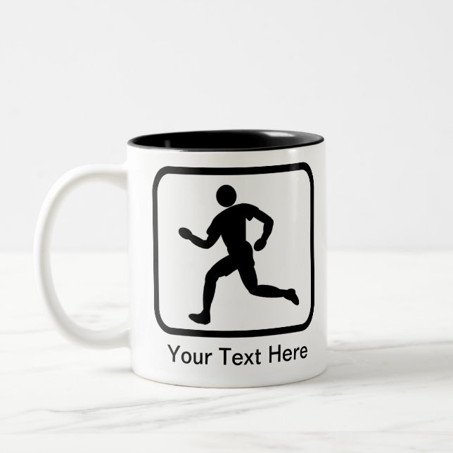 Benutzerdefiniertes Runner-Logo Zweifarbige Tasse (Links)