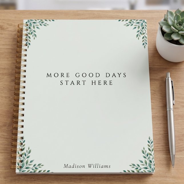 Benutzerdefiniertes Sagegrün Botanisches Wohlbefin Planer (Personalized Planner)