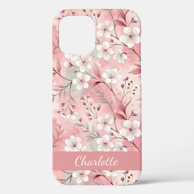 Benutzerdefiniertes Sakura-Blume-Muster Rosa Case-Mate iPhone Hülle (Rückseite)