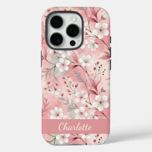 Benutzerdefiniertes Sakura-Blume-Muster Rosa iPhone 16 Pro Hülle
