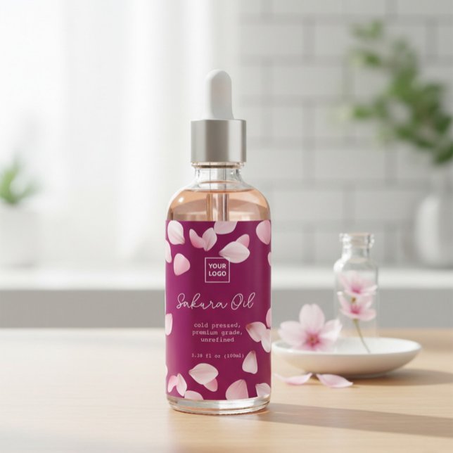 Benutzerdefiniertes Sakura-Öl-Label Weinetikett (Von Creator hochgeladen)
