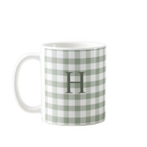 Benutzerdefiniertes Salbei-Olivgrün Gingham Modern