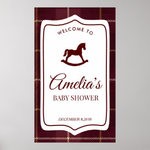 Benutzerdefiniertes Schaukelpferd Baby Shower Bann Poster