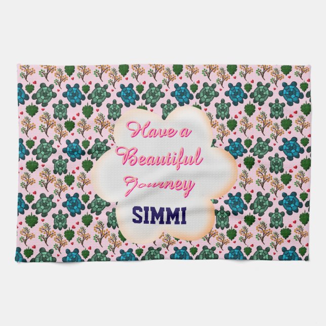 Benutzerdefiniertes Schildkrötenmuster Geschirrtuch (Horizontal)