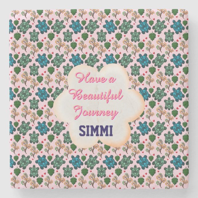 Benutzerdefiniertes Schildkrötenmuster Steinuntersetzer (Vorderseite)