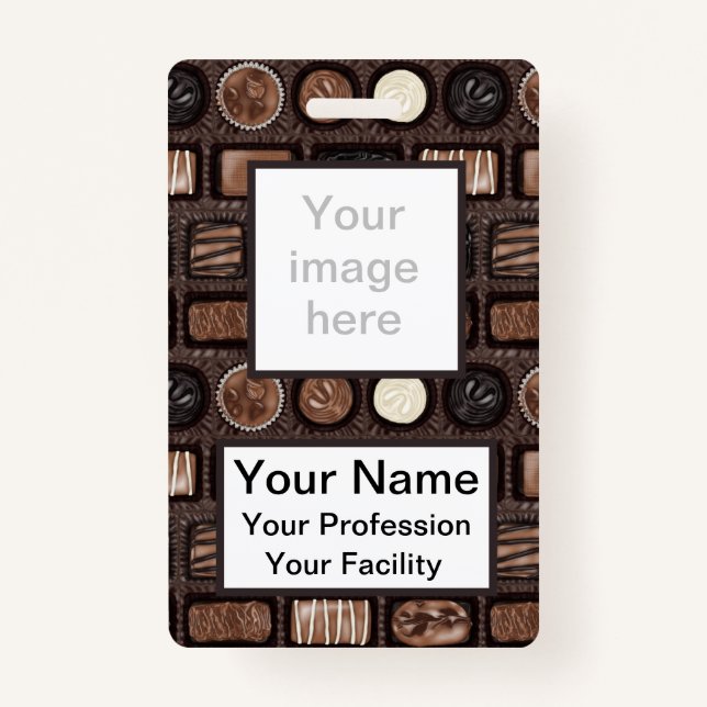 Benutzerdefiniertes Schokoladenfeld-Abzeichen Ausweis (Vorderseite)