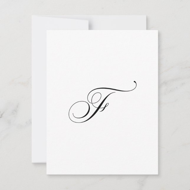 Benutzerdefiniertes Schriftmonogramm "F" Mitteilungskarte (Vorderseite)