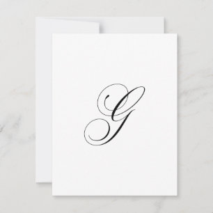 Benutzerdefiniertes Schriftmonogramm "G" Mitteilungskarte