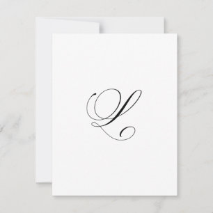 Benutzerdefiniertes Schriftmonogramm "L" Mitteilungskarte