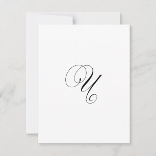 Benutzerdefiniertes Schriftmonogramm "U" Mitteilungskarte