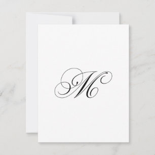 Benutzerdefiniertes Schriftzug-Monogramm "M" Mitteilungskarte
