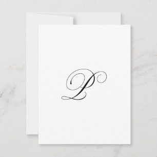 Benutzerdefiniertes Schriftzug-Monogramm "P" Mitteilungskarte