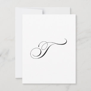 Benutzerdefiniertes Schriftzug-Monogramm "T" Mitteilungskarte