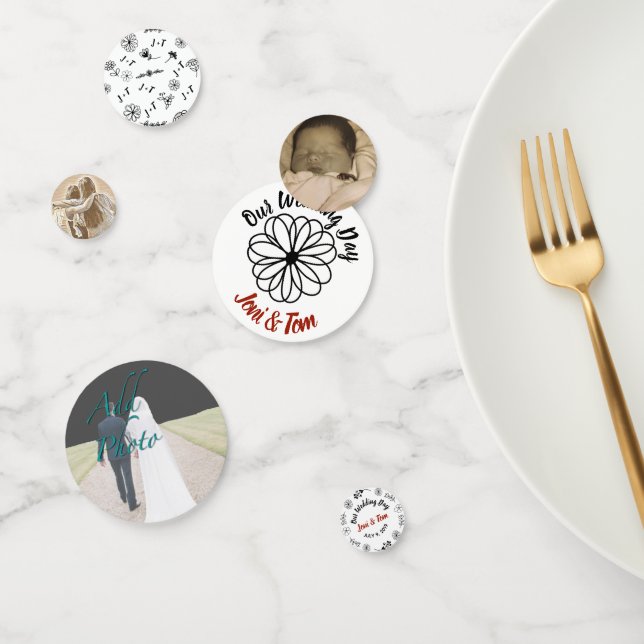 Benutzerdefiniertes Schwarz-Foto-Design Konfetti (Gruppe)