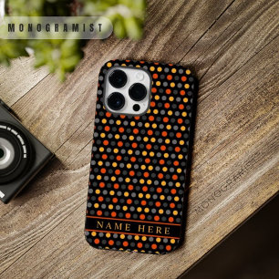 Benutzerdefiniertes Schwarz Gelb Orange Farb-Polka Case-Mate iPhone 14 Pro Max Hülle
