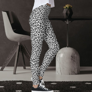 Benutzerdefiniertes Schwarz-Grau-Safari-Leoparden- Leggings