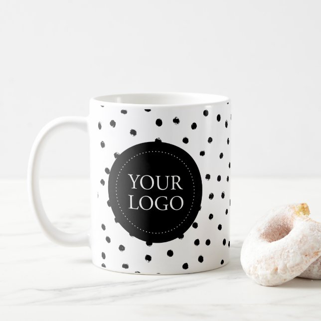 Benutzerdefiniertes Schwarz-Minimal-Firmenlogo Kaffeetasse (Mit Donut)