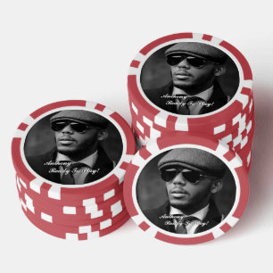 Benutzerdefiniertes Schwarz-Weiß-Foto Modern Perso Pokerchips