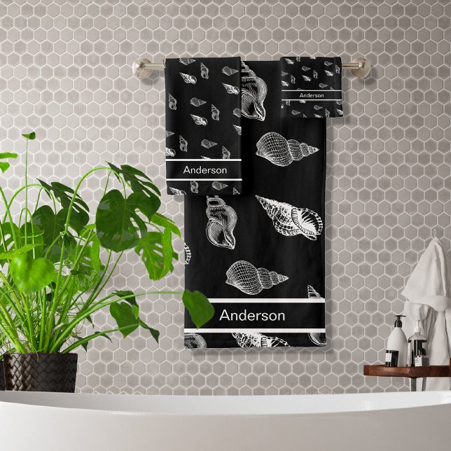 Benutzerdefiniertes Schwarz-Weiß-Schönheitsbad Badhandtuch Set (Von Creator hochgeladen)
