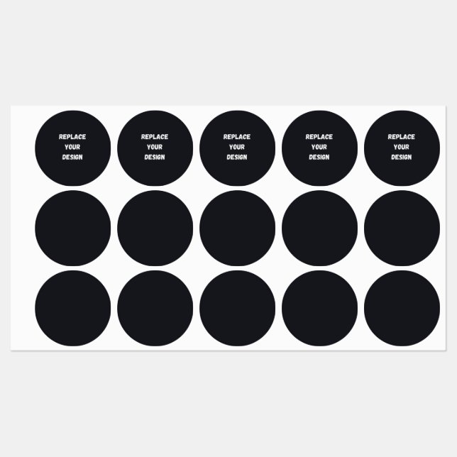 Benutzerdefiniertes schwarzes einfaches Design Fot Etiketten (Blatt)