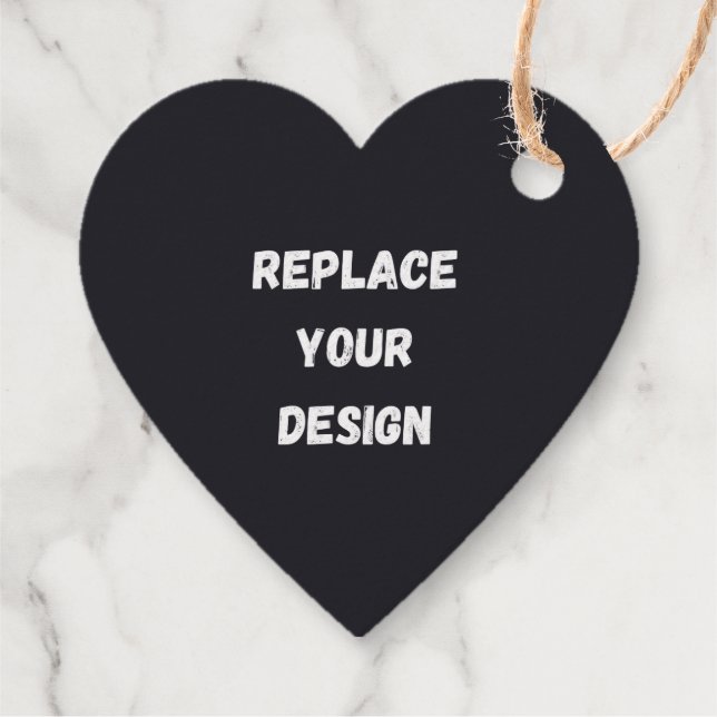 Benutzerdefiniertes schwarzes einfaches Design Fot Geschenkanhänger (Rückseite)