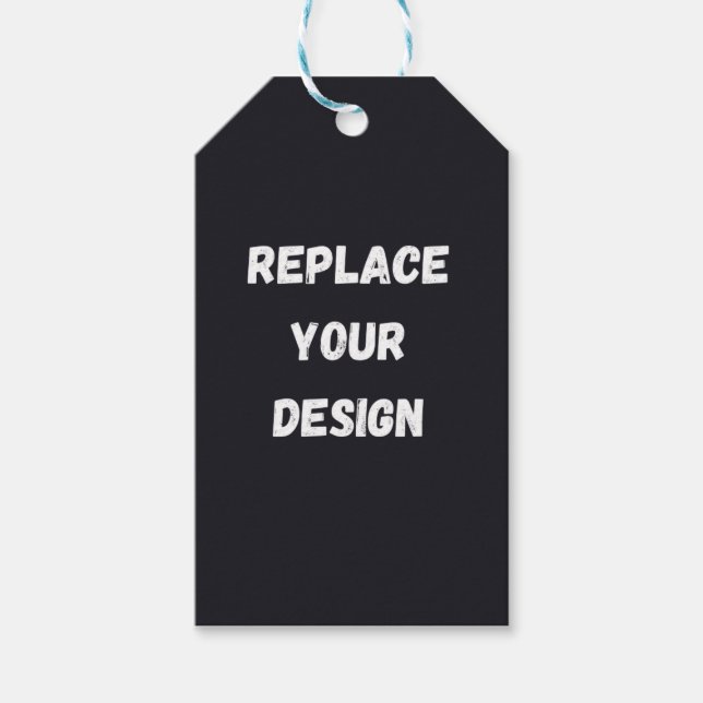 Benutzerdefiniertes schwarzes einfaches Design Fot Geschenkanhänger (Vorderseite)