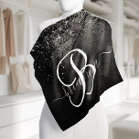 Benutzerdefiniertes Schwarzes Glitzer-Sparkon-Mono Halstuch<br><div class="desc">Dieses trendige,  elegante Bandana-Design mit hübschem schwarzglänzenden Glitzer auf schwarz gebürstetem metallischem Hintergrund ist einfach zu personalisieren.</div>