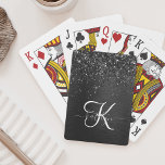 Benutzerdefiniertes Schwarzes Glitzer-Sparkon-Mono Spielkarten<br><div class="desc">Dieses angesagte elegante Spielkartendesign mit hübschem schwarzglänzenden Glitzer auf schwarz gebürstetem metallischem Hintergrund ist einfach zu personalisieren.</div>