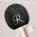 Benutzerdefiniertes Schwarzes Glitzer-Sparkon-Mono Tischtennis Schläger<br><div class="desc">Dieses elegante Tischtennispongpaddel-Design mit hübschem schwarzglänzenden Glitzer auf schwarz gebürstetem metallischem Hintergrund ist einfach zu personalisieren.</div>