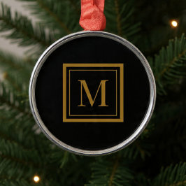 Benutzerdefiniertes schwarzes & gold gerahmtes Mon Ornament Aus Metall