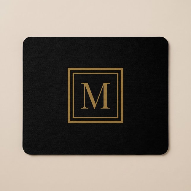 Benutzerdefiniertes schwarzes & goldenes gerahmtes mousepad (Von Creator hochgeladen)