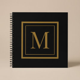Benutzerdefiniertes schwarzes & goldenes gerahmtes notizbuch