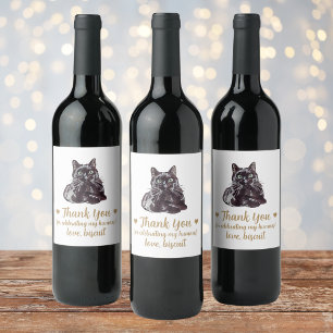 Benutzerdefiniertes Schwarzes Katze Ich Tue Auch H Weinetikett