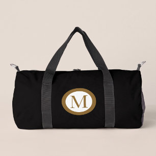 Benutzerdefiniertes schwarzes und goldenes Monogra Duffle Bag