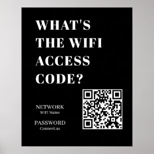 Benutzerdefiniertes schwarzes WiFi-QR Netzwerk-P Poster