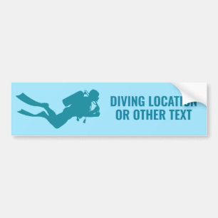 Benutzerdefiniertes Scuba-Tauchen mit Text und Far Autoaufkleber
