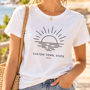 Benutzerdefiniertes Seeleben Sonnenuntergang Minim T-Shirt