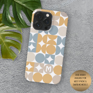 Benutzerdefiniertes Senf-Taupe-Grau-Blau-Retro-Kun iPhone 16 Pro Max Hülle