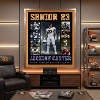 Benutzerdefiniertes Senior-Fußball-Foto-Collage-Po Poster