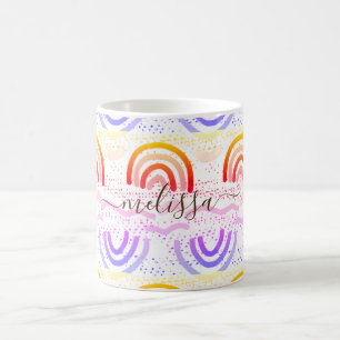 Benutzerdefiniertes Signature Ombre Rainbow-Muster Kaffeetasse