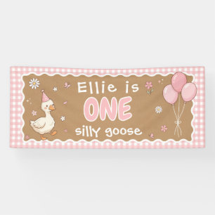 Benutzerdefiniertes Silly Goose 1. Geburtstagsbann Banner