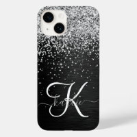 Benutzerdefiniertes Silver Glitzer Black Sparkle M