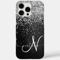 Benutzerdefiniertes Silver Glitzer Black Sparkle M