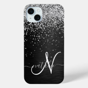 Benutzerdefiniertes Silver Glitzer Black Sparkle M Case-Mate iPhone Hülle