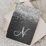 Benutzerdefiniertes Silver Glitzer Black Sparkle M iPad Mini Hülle<br><div class="desc">Dieses elegante iPad Cover-Design mit hübschem silberfarbenem Glitzer auf schwarz gebürstetem metallischem Hintergrund ist einfach zu personalisieren.</div>