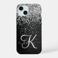 Benutzerdefiniertes Silver Glitzer Black Sparkle M