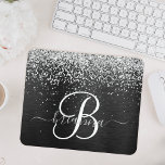 Benutzerdefiniertes Silver Glitzer Black Sparkle M Mousepad<br><div class="desc">Dieses angesagte,  elegante Mauspad-Design mit hübschem silberfarbenem Glitzer auf schwarz gebürstetem metallischem Hintergrund ist einfach zu personalisieren.</div>