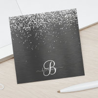 Benutzerdefiniertes Silver Glitzer Black Sparkle M