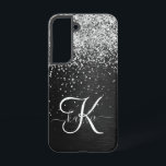Benutzerdefiniertes Silver Glitzer Black Sparkle M Samsung Galaxy Hülle<br><div class="desc">Dieses elegante,  hübsch silber funkelnde Glitzer auf schwarz gebürstetem metallischem Hintergrund ist einfach zu personalisieren.</div>