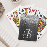 Benutzerdefiniertes Silver Glitzer Black Sparkle M Spielkarten<br><div class="desc">Dieses angesagte und elegante Spielkartendesign mit hübschem silberglänzenden Glitzer auf schwarz gebürstetem metallischem Hintergrund ist einfach zu personalisieren.</div>
